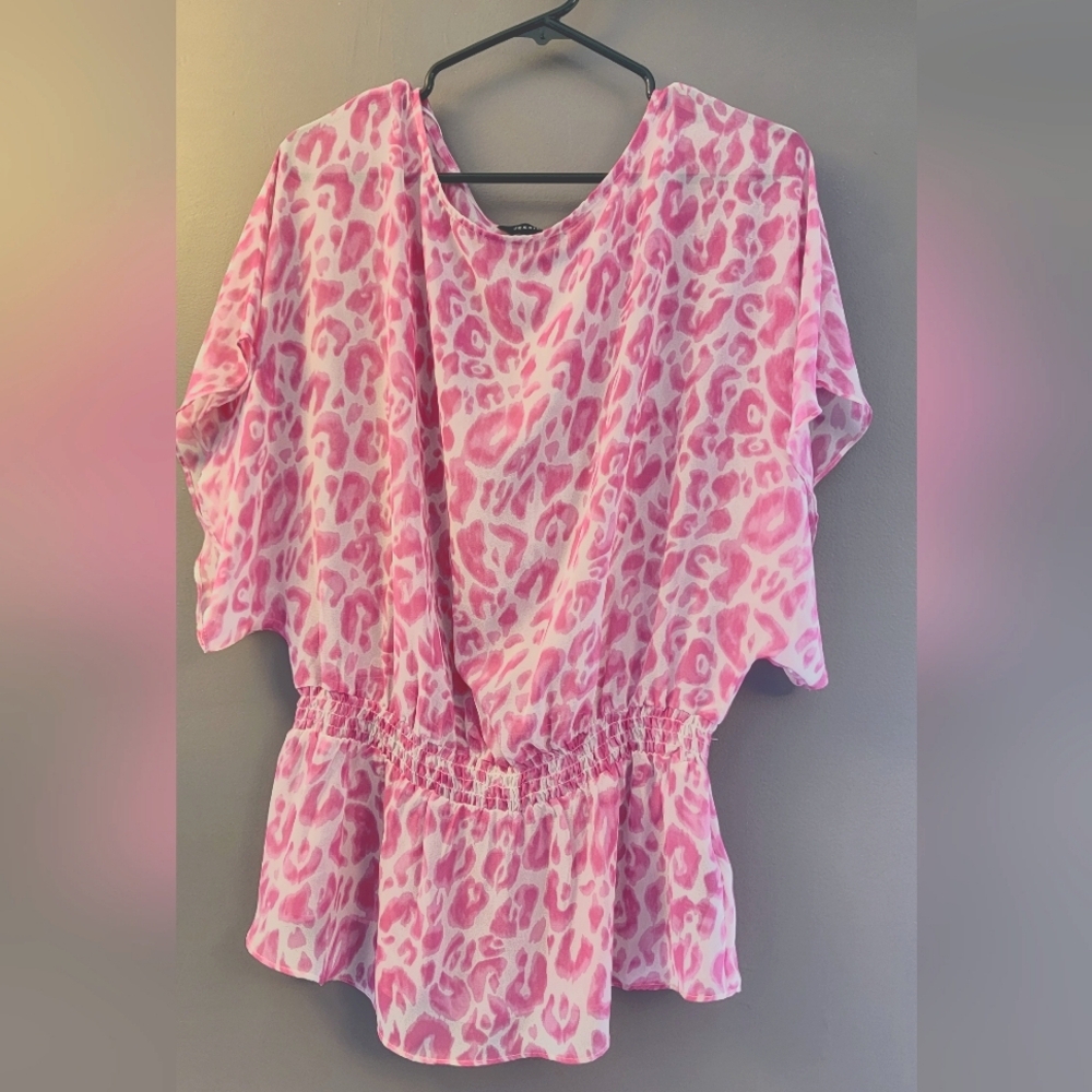 Pink animal print blouse Barbie Style